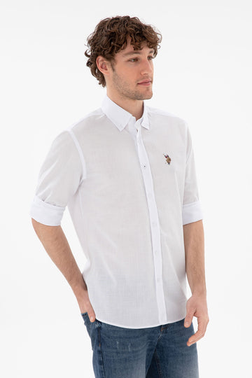 USPA Men Shirt Enzogl Regular Fit White VR013 USPSH358 US Polo Assn.
